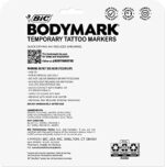 BIC BodyMark Temporary Tattoo Markers for Skin, Color Collection, Flexible Brush Tip, 8-Count Pack of Assorted Colors, Skin-Safe*, Cosmetic Quality (MTBP81-AST) Visit the BIC Store - Image 2