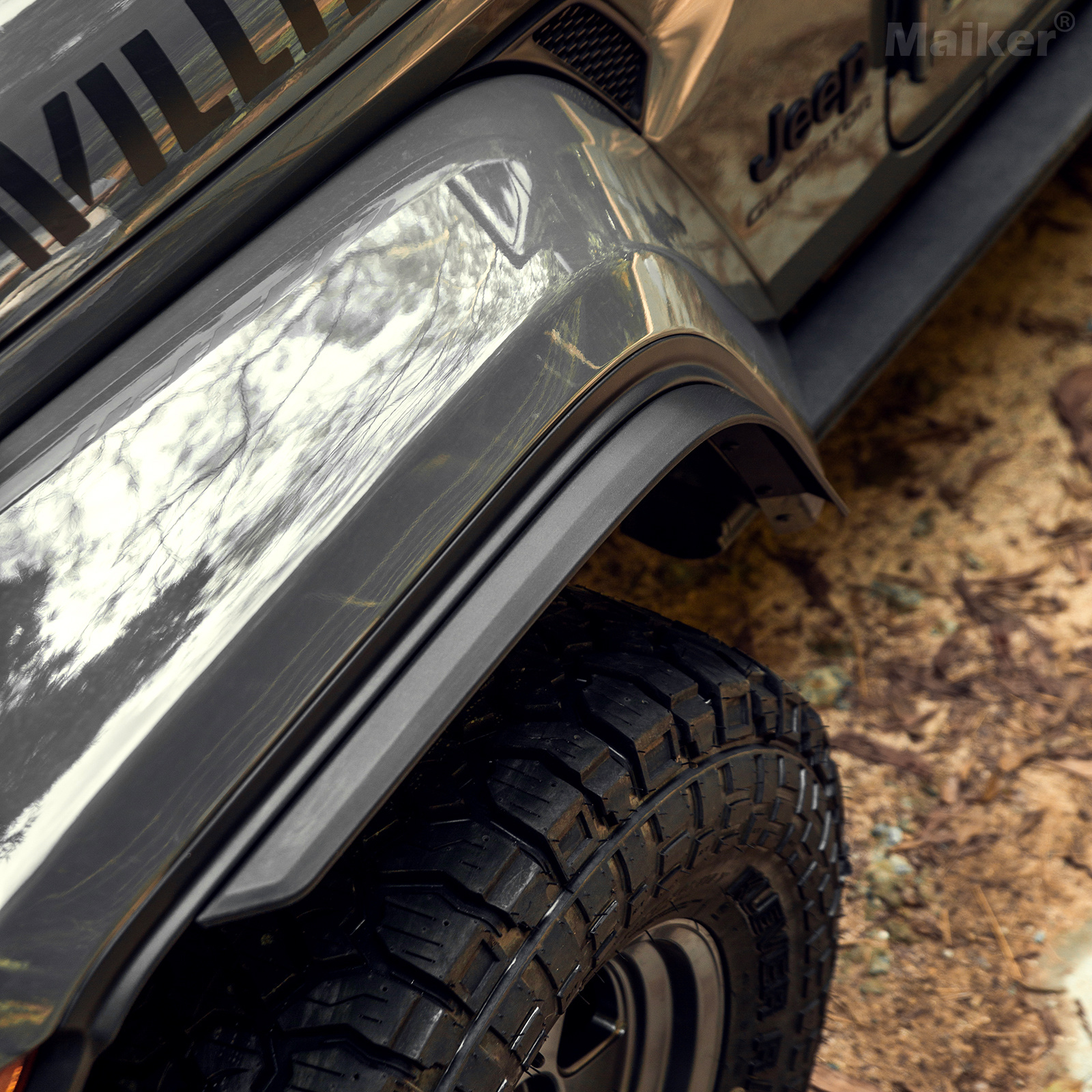 Front & Rear Fender Flares Compatible With 2018-2026 Wrangler JL & JLU Unlimited Sahara Fit Original Low Fender ,Not Fit 4xe - Image 3