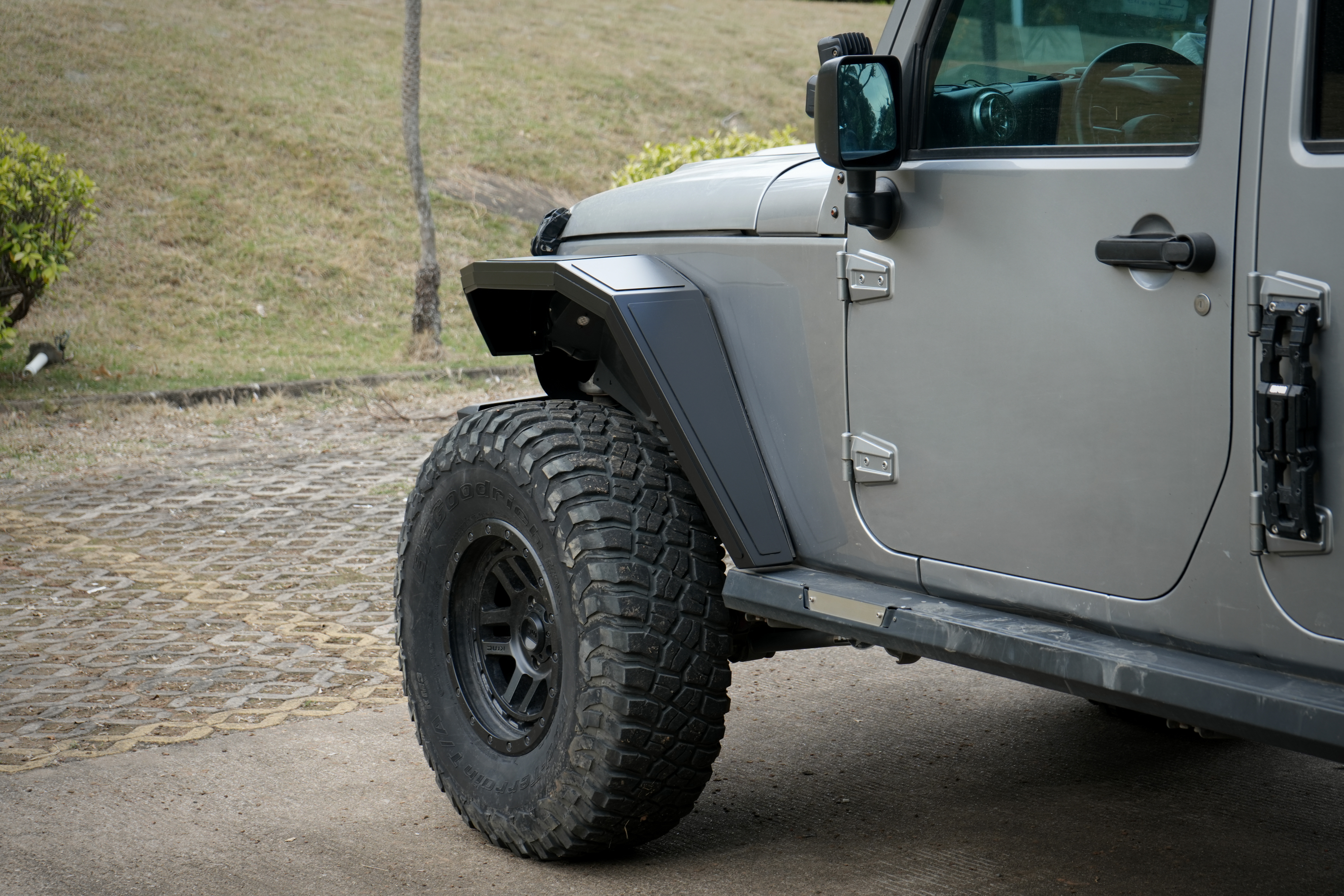 Rear Fender Flares Compatible With 2007-2018 Wrangler JK 4 2Door Off-Road Mud Guards Wheel Flares Liner Lights 4PCS JK Front Steel Fenders Requires Professional Installation & Body Drilling - Image 2