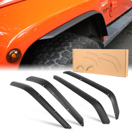 Front & Rear Fender Flares Compatible With 2007-2017 Wrangler JK JKU, Off-Road Wheel Flares Liner 4 PCS