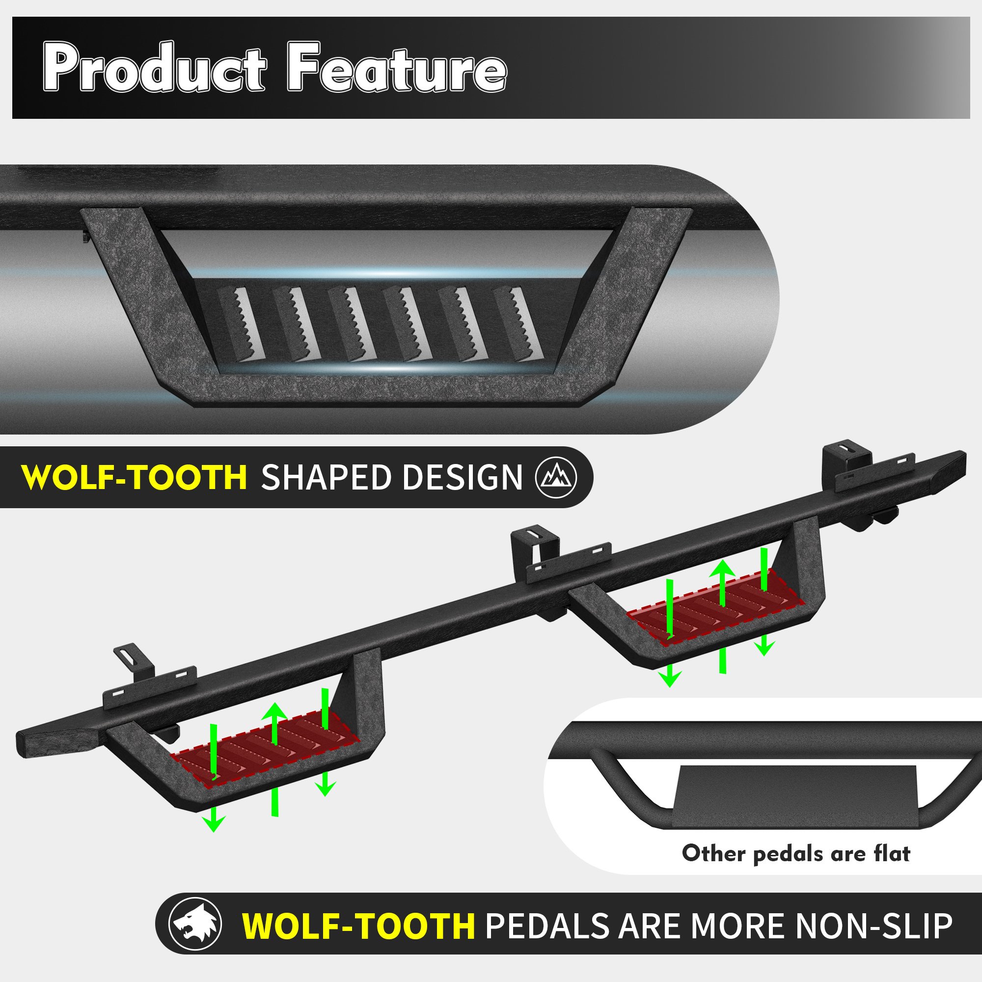 Bars Running Boards Compatible With Wrangler JK 4 Doors - Image 7