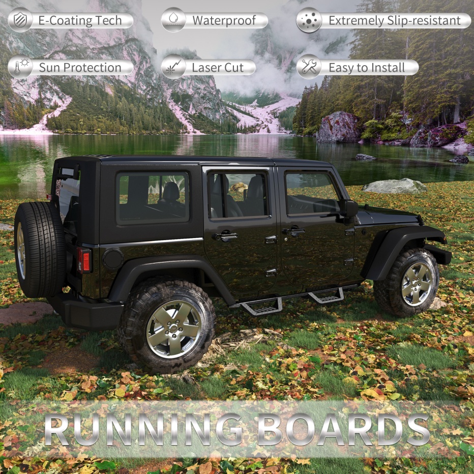 Bars Running Boards Compatible With Wrangler JK 4 Doors - Image 8