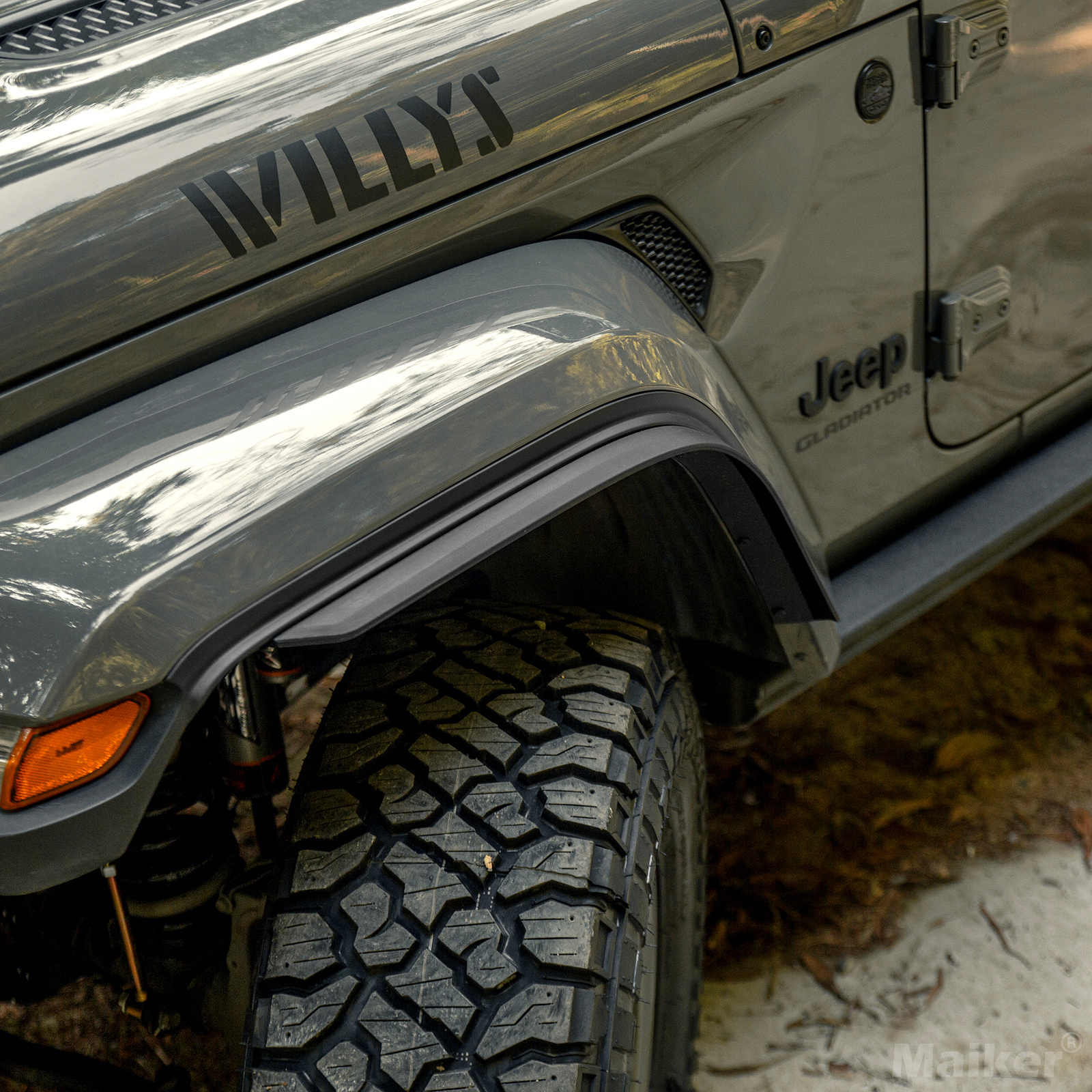 Front & Rear Fender Flares Compatible With 2018-2026 Wrangler JL & JLU Unlimited Sahara Fit Original Low Fender ,Not Fit 4xe