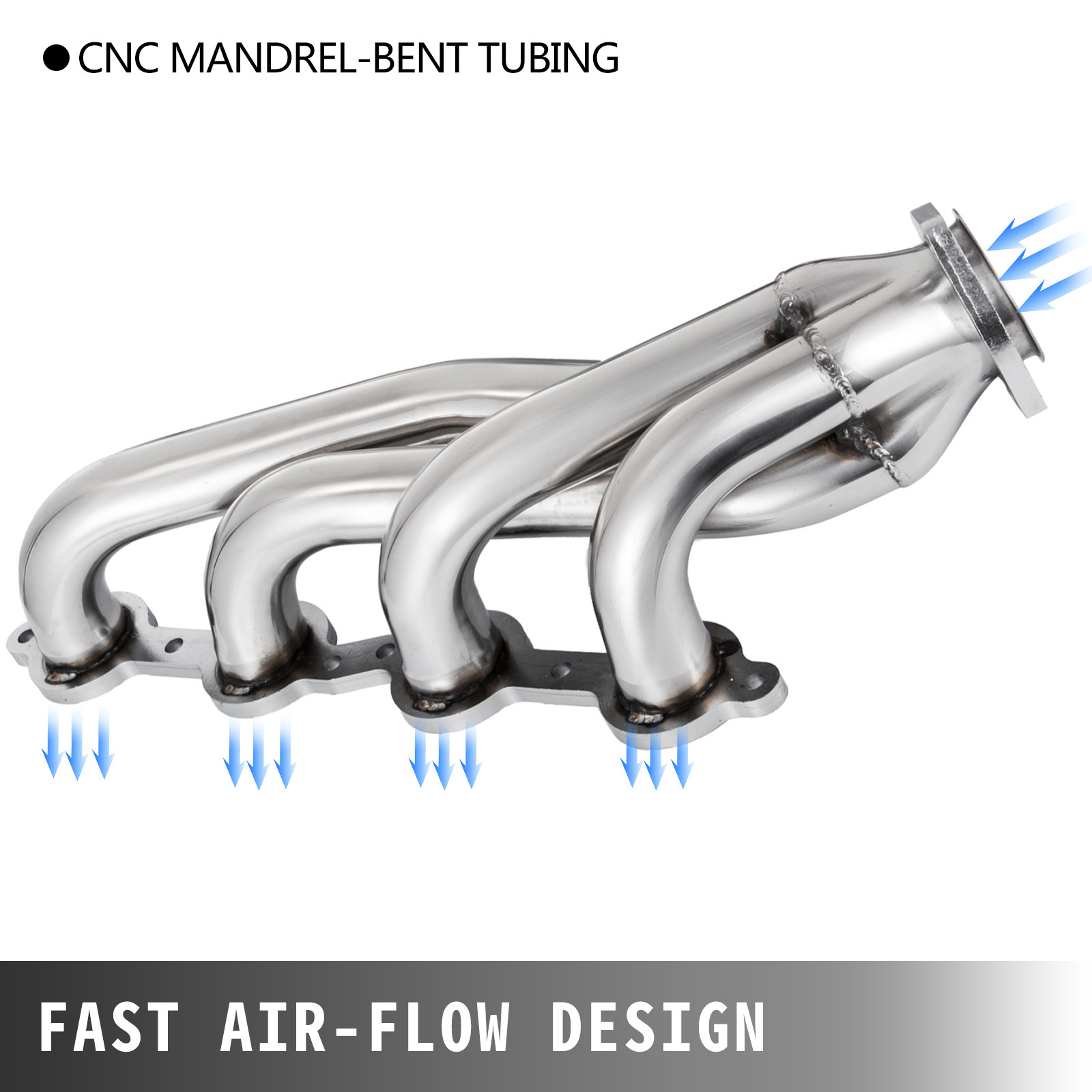 VEVOR Exhaust Header Set 1 Exhaust Turbo Headers, Stainless Steel Exhaust Manifold Headers, Shorty Engine Conversion LS Swap Exhaust Headers For Chevy LS1 LS2 LS3 LS6 LS10 SUV Truck Car - Image 7