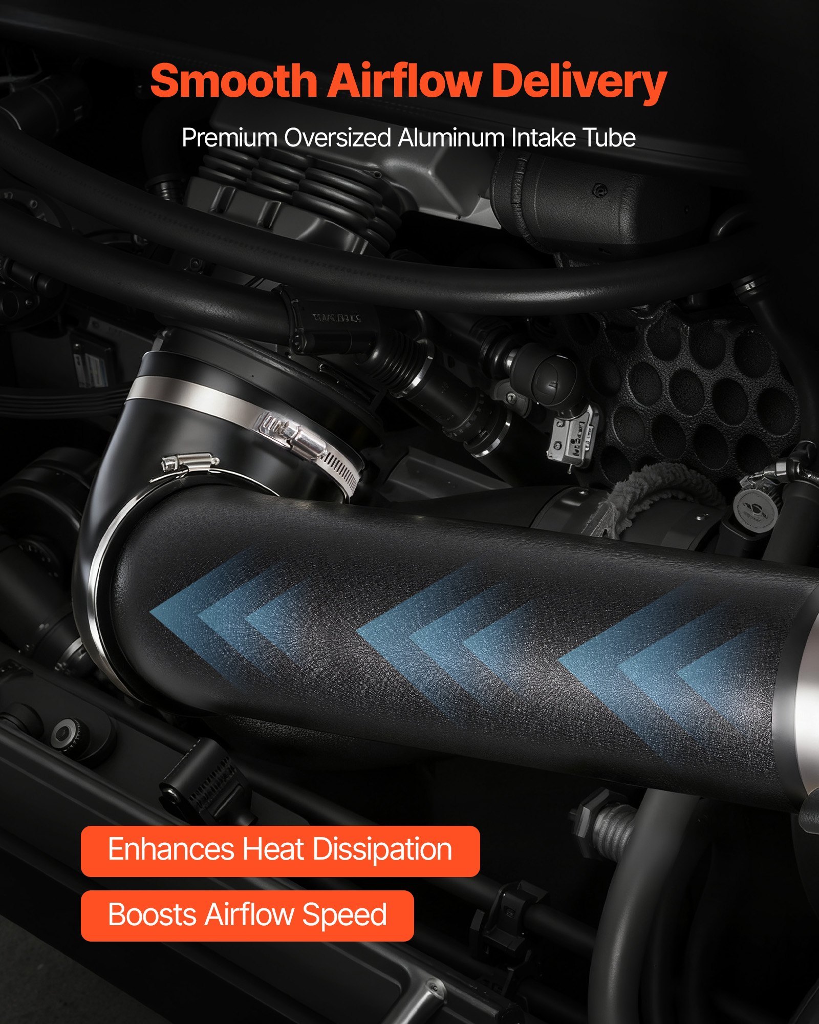 Cold Air Intake, 3.3 Inch Cold Air Intake System + Heat Shield Compatible With 2016-2023 Toyota Tacoma 3.5L V6 Gas, High Flow Filter Kit Improved Horsepower, Throttle Response, High Performance - Image 5
