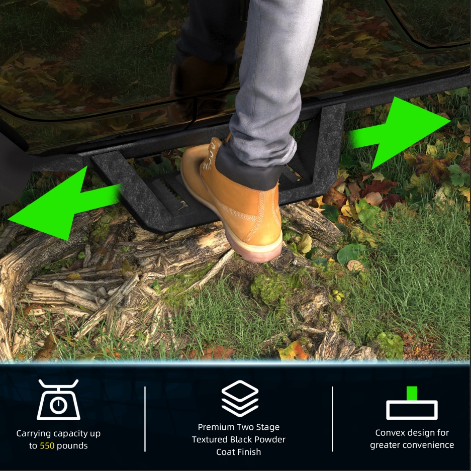 Bars Running Boards Compatible With Wrangler JK 4 Doors - Image 2