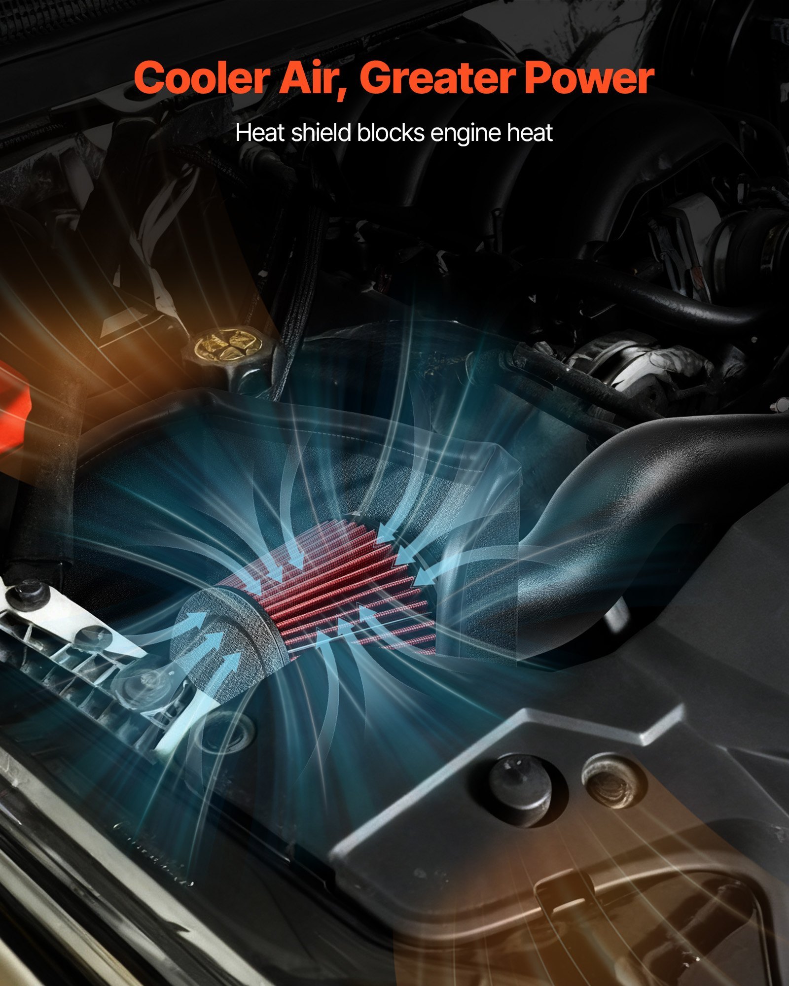 Cold Air Intake, 3.3 Inch Cold Air Intake System + Heat Shield Compatible With 2016-2023 Toyota Tacoma 3.5L V6 Gas, High Flow Filter Kit Improved Horsepower, Throttle Response, High Performance - Image 2