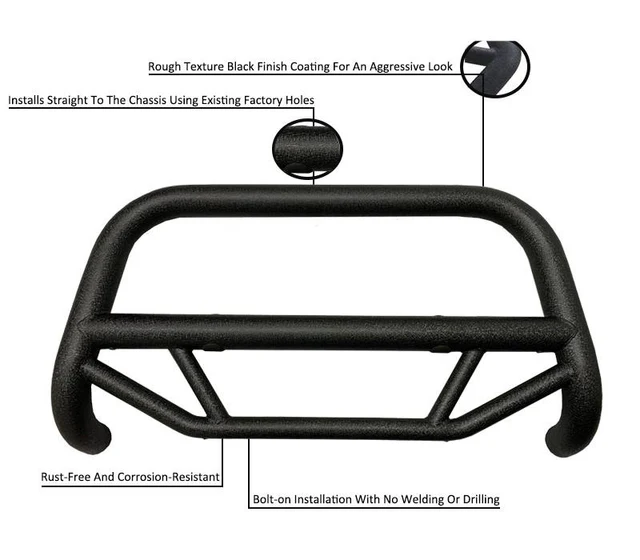 Black Horse Offroad MBT-MF712 Bull Bar with skid plate - Image 4